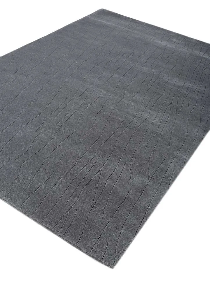 Wollteppich - 165 x 233 cm - dunkelgrau