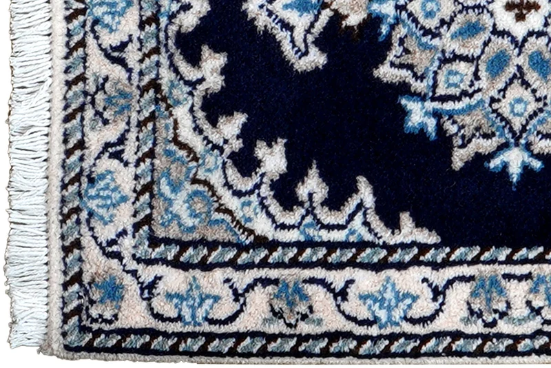 Nain 12La · Handgeknüpft – Blau, 57x40 cm
