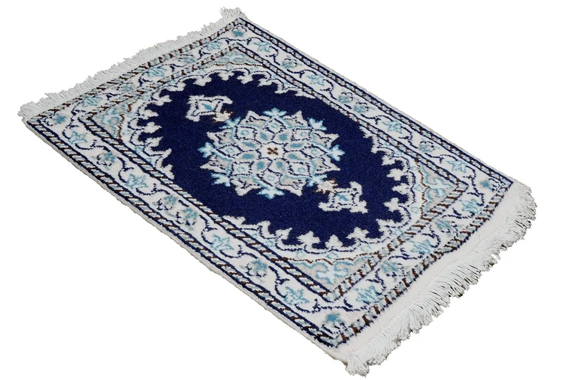 Nain 12La · Handgeknüpft – Blau, 57x40 cm