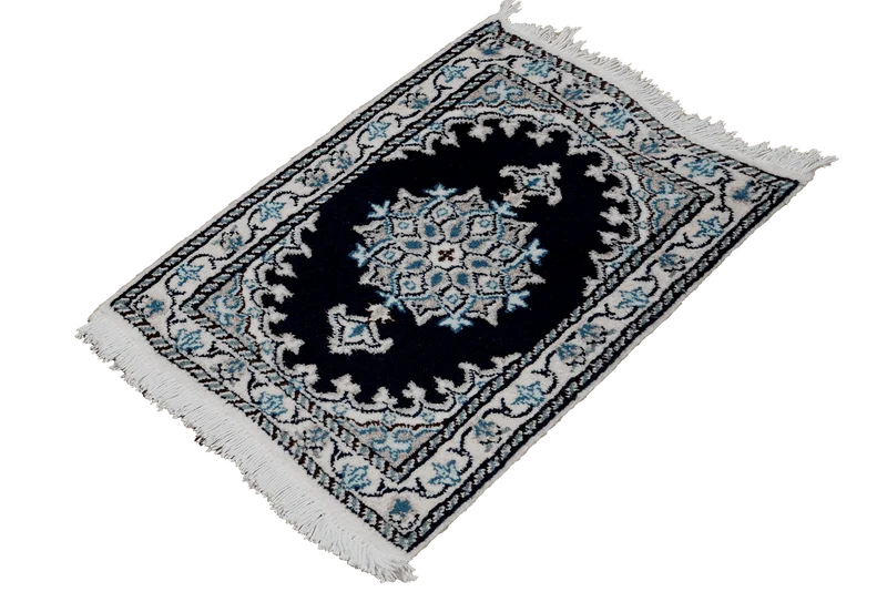 Nain 12La · Handgeknüpft – Blau, 57x40 cm