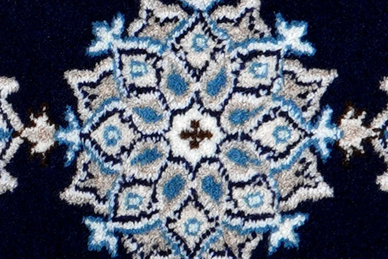 Nain 12La · Handgeknüpft – Blau, 57x40 cm