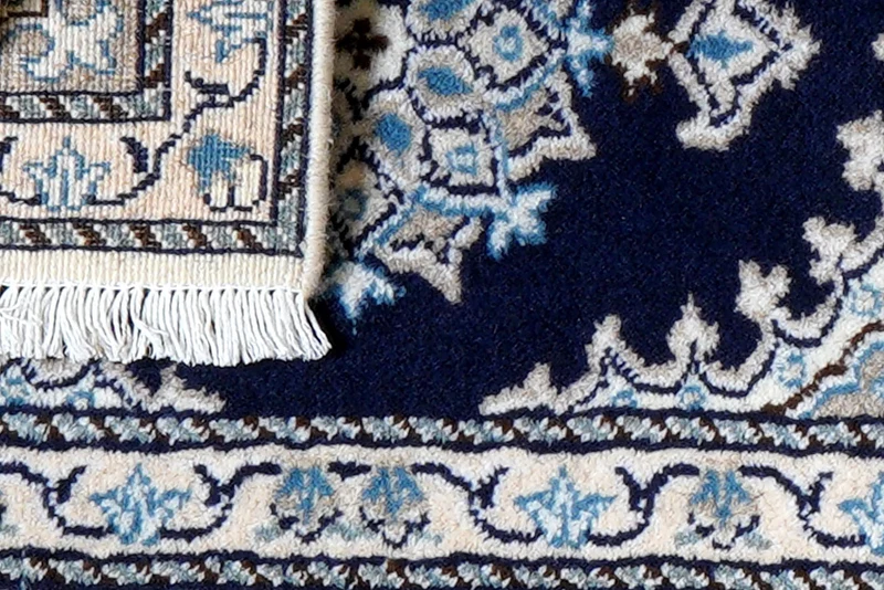 Nain 12La · Handgeknüpft – Blau, 57x40 cm