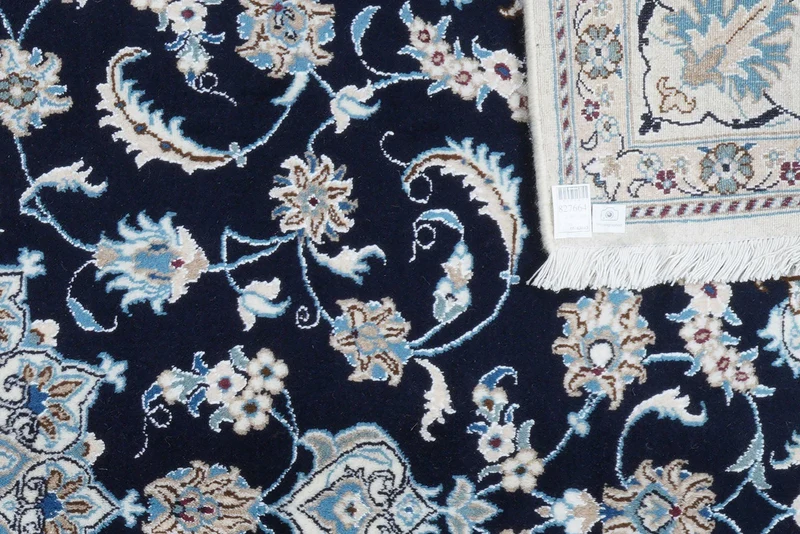 Nain 12La · Handgeknüpft – Blau, 298x196 cm