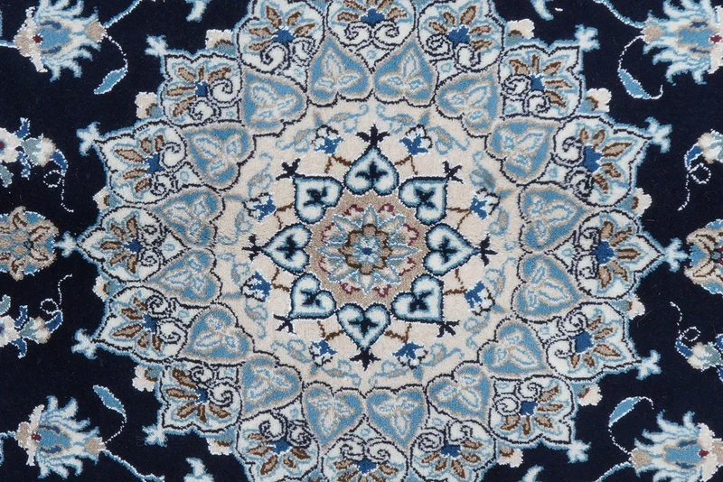 Nain 12La · Handgeknüpft – Blau, 298x196 cm