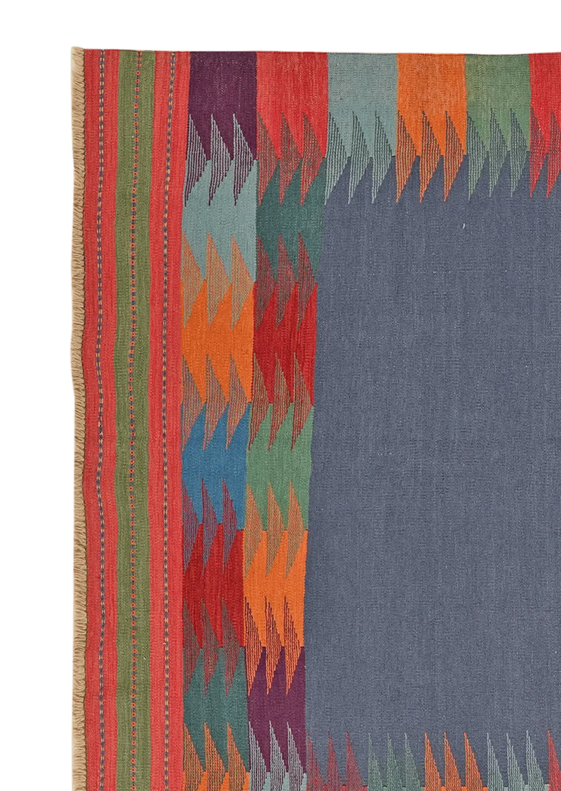 Kelim Gashgai · Handgewebt – Blau, 249x186 cm