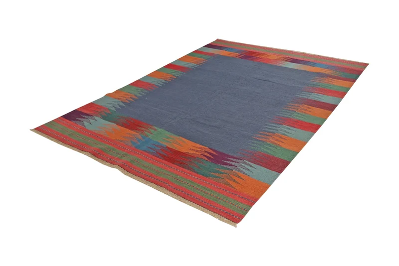 Kelim Gashgai · Handgewebt – Blau, 249x186 cm