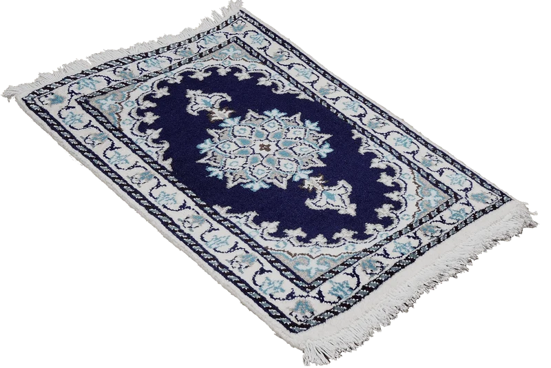 Nain 12La · Handgeknüpft – Blau, 59x37 cm