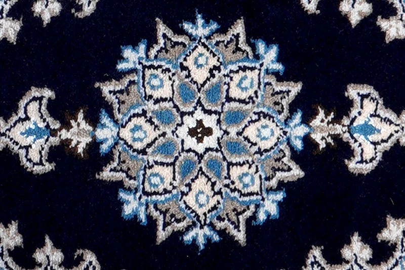 Nain 12La · Handgeknüpft – Blau, 59x37 cm