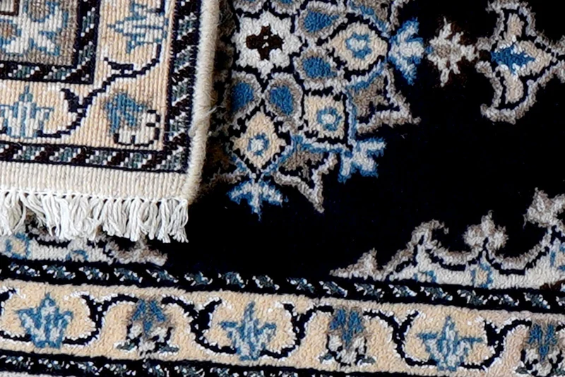Nain 12La · Handgeknüpft – Blau, 59x37 cm