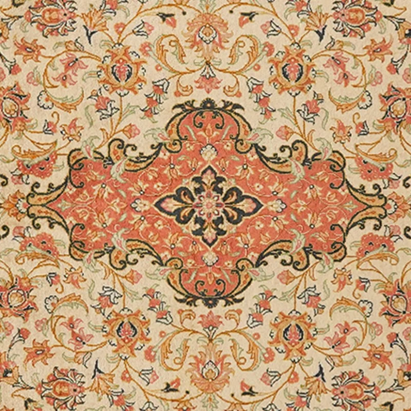 Ghoum Seide · Handgeknüpft – Beige, 128x84 cm
