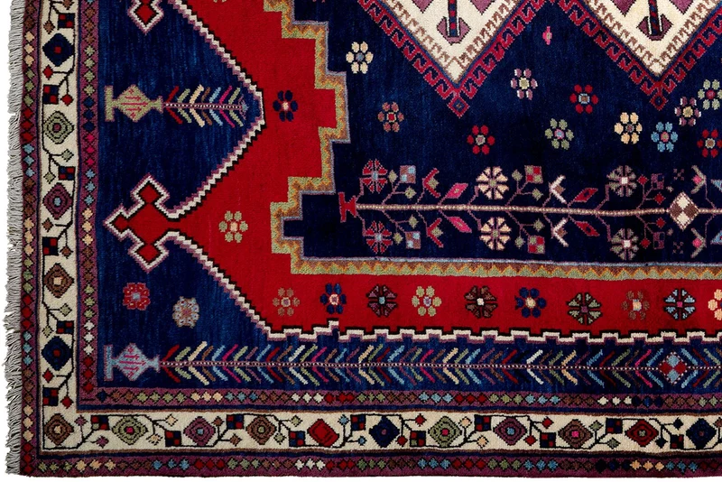 Afshar · Handgeknüpft – Blau, 210x165 cm