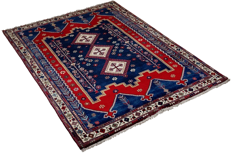 Afshar · Handgeknüpft – Blau, 210x165 cm