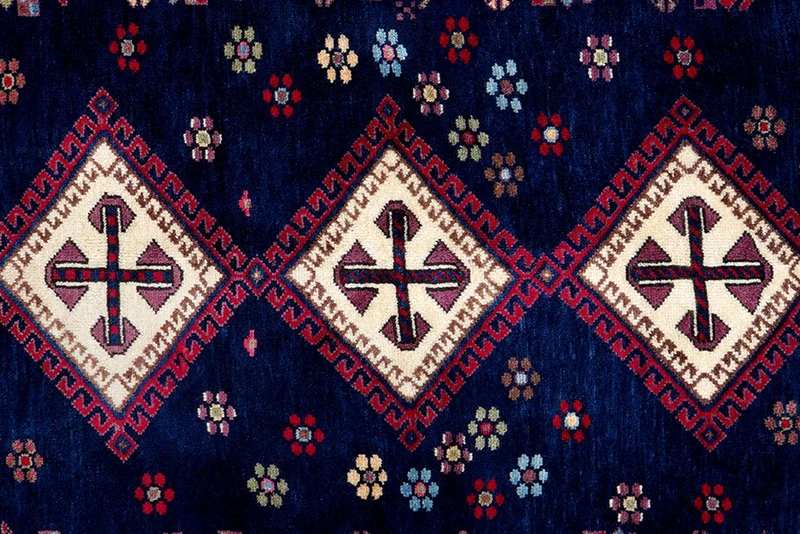 Afshar · Handgeknüpft – Blau, 210x165 cm