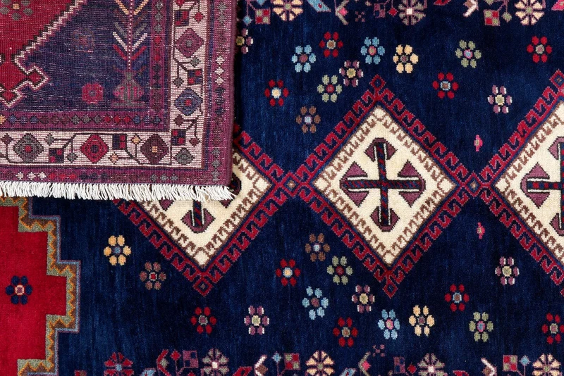Afshar · Handgeknüpft – Blau, 210x165 cm