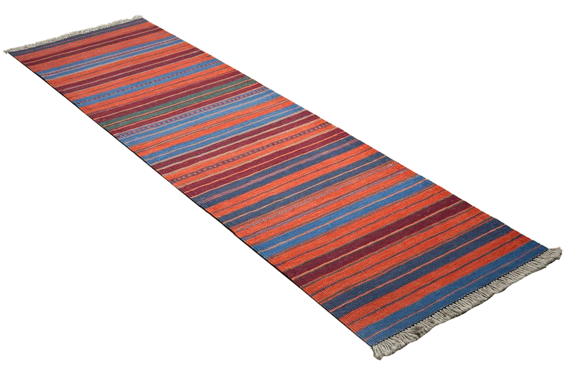 Kelim Gashgai · Handgewebt – Bunt, 198x59 cm