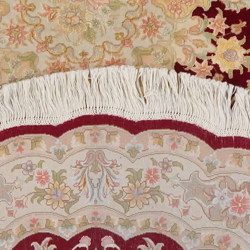 Tabriz Round · Handgeknüpft – Rot, 146x146 cm
