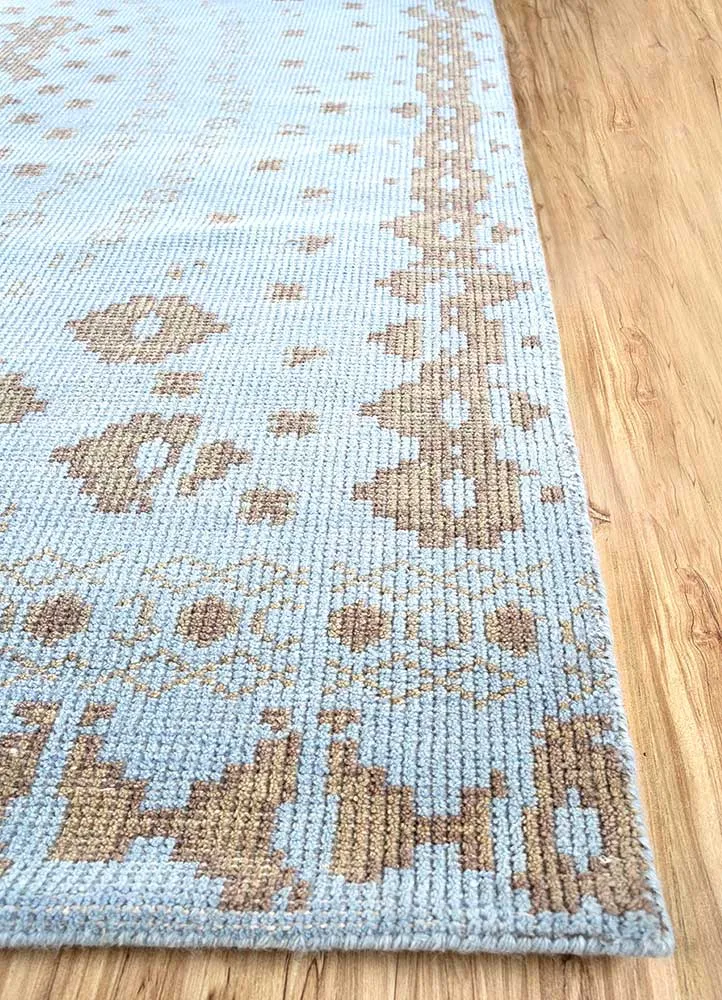 Wollteppich - 150 x 240 cm - seeblau