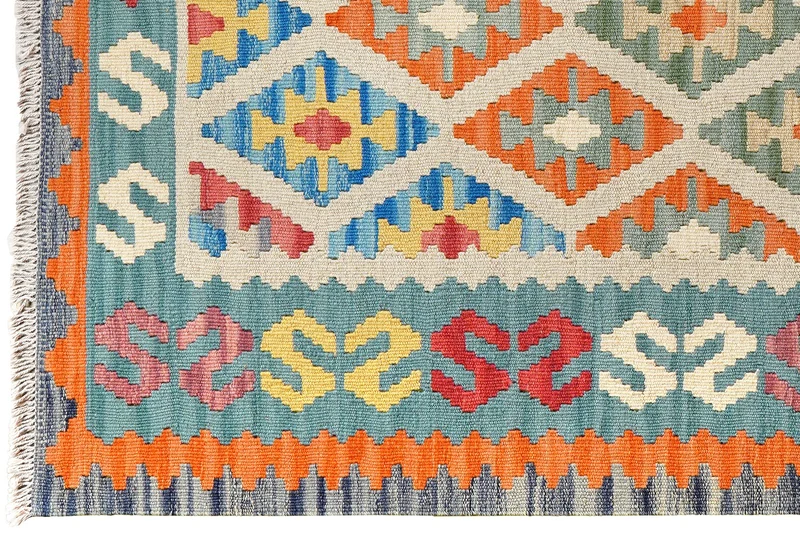 Kelim Gashgai · Handgewebt – Beige, 181x125 cm