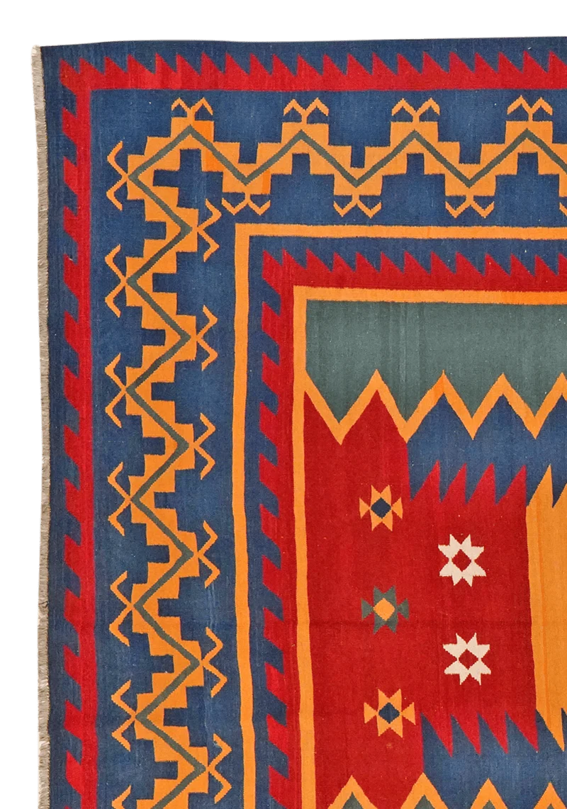 Kelim Gashgai · Handgewebt – Bunt, 399x325 cm