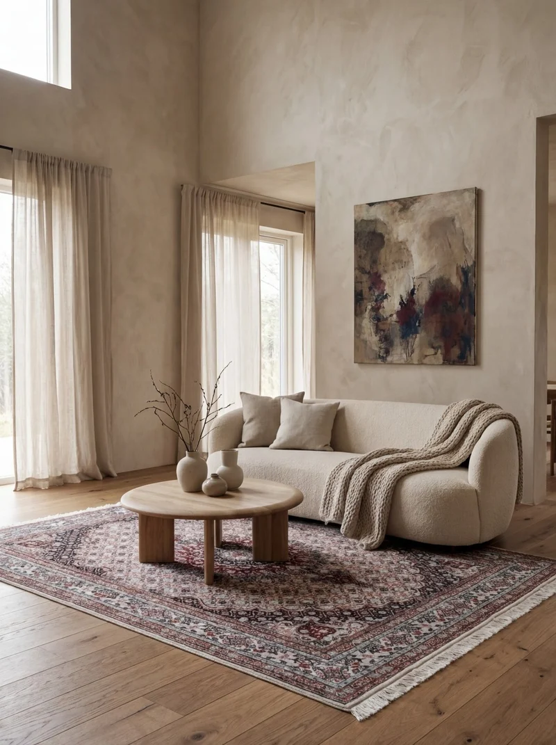 Moud Mahi · Handgeknüpft – Beige, 201x148 cm