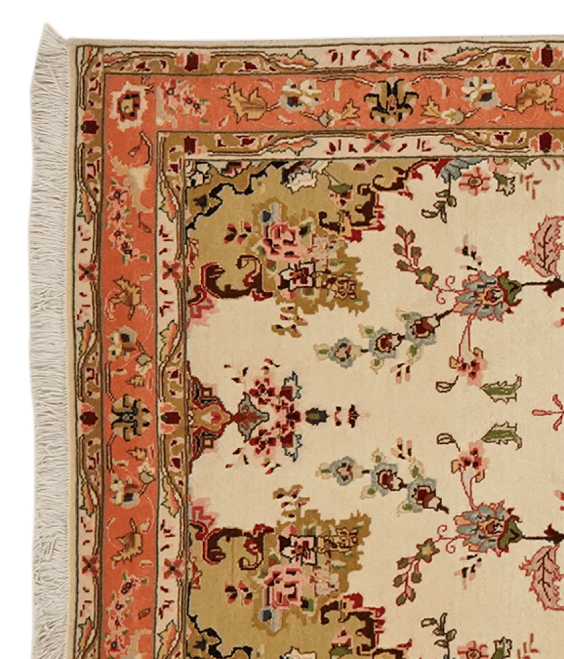 Tabriz 50 Raj · Handgeknüpft – Beige, 207x84 cm