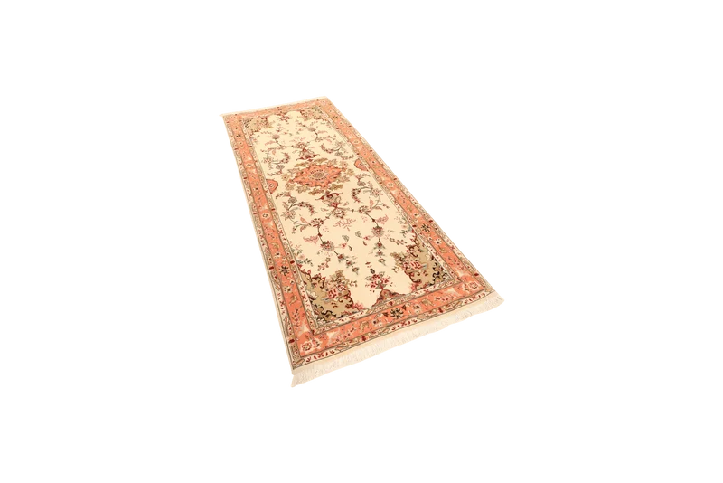Tabriz 50 Raj · Handgeknüpft – Beige, 207x84 cm