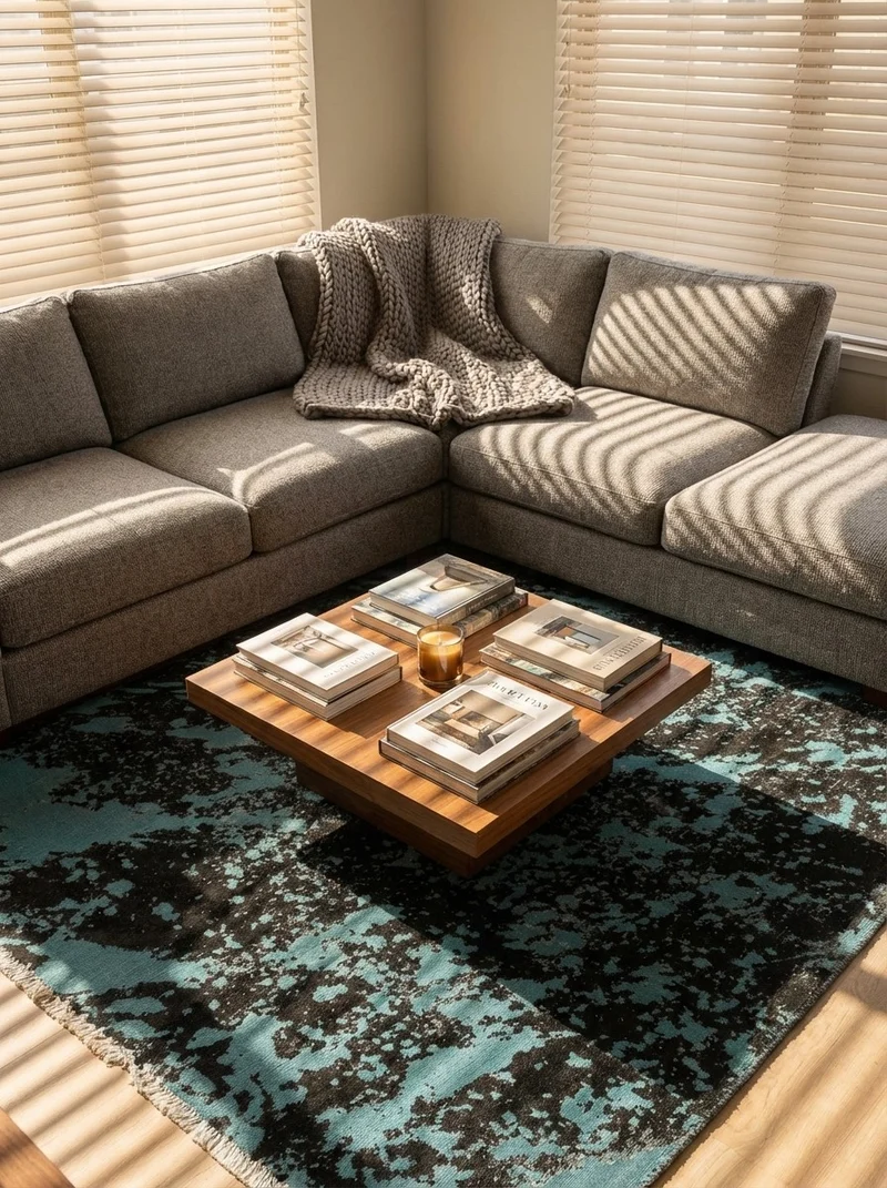 Vintage · Handgeknüpft – Blau, 144x133 cm