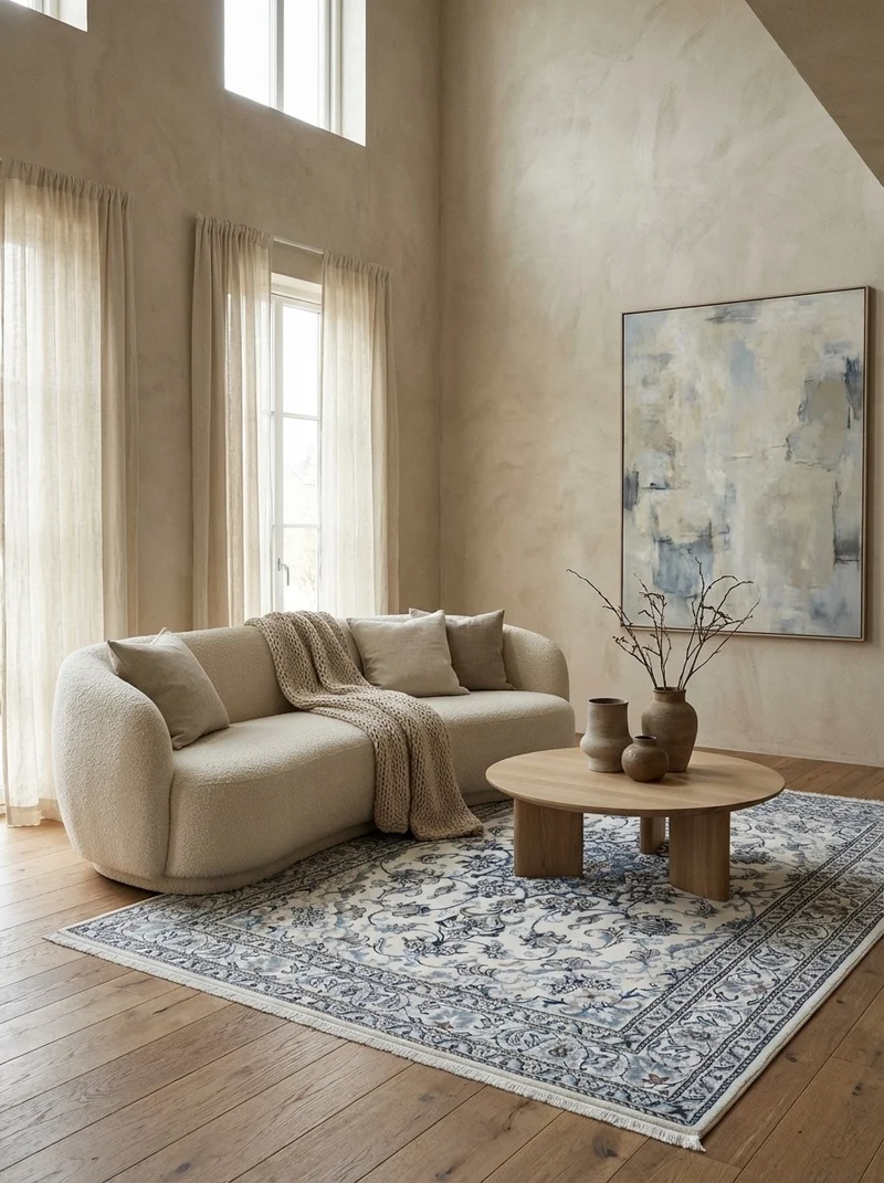 Nain 12La · Handgeknüpft – Beige, 231x166 cm
