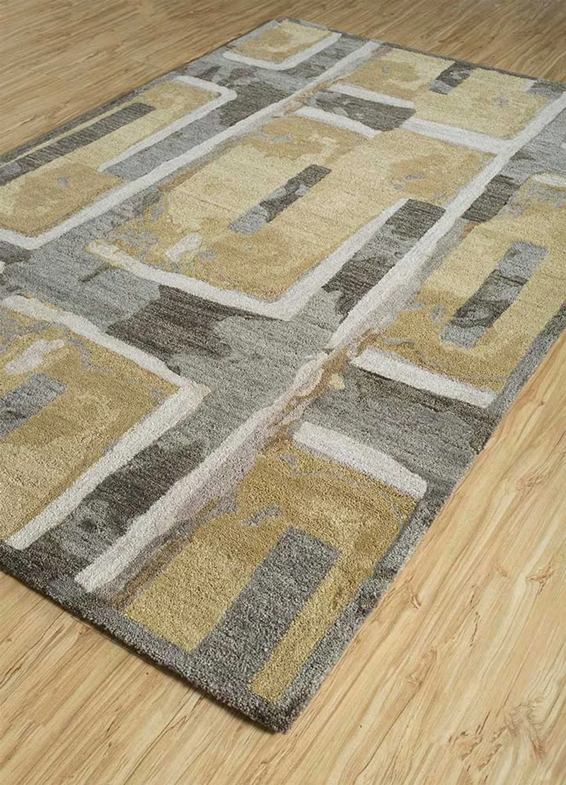 Wollteppich - 180 x 270 cm - gold