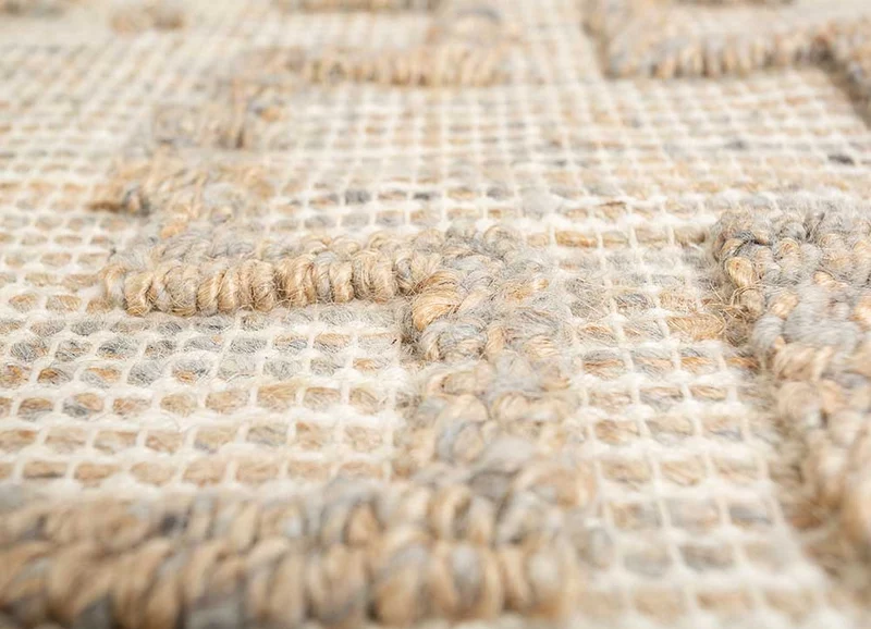Juteteppich - 195 x 285 cm - hellbeige