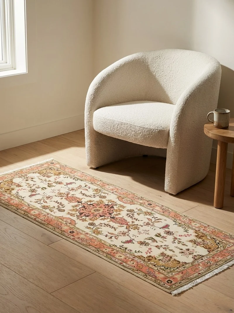 Tabriz 50 Raj · Handgeknüpft – Beige, 201x85 cm
