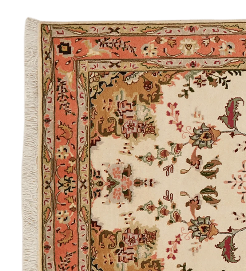 Tabriz 50 Raj · Handgeknüpft – Beige, 201x85 cm