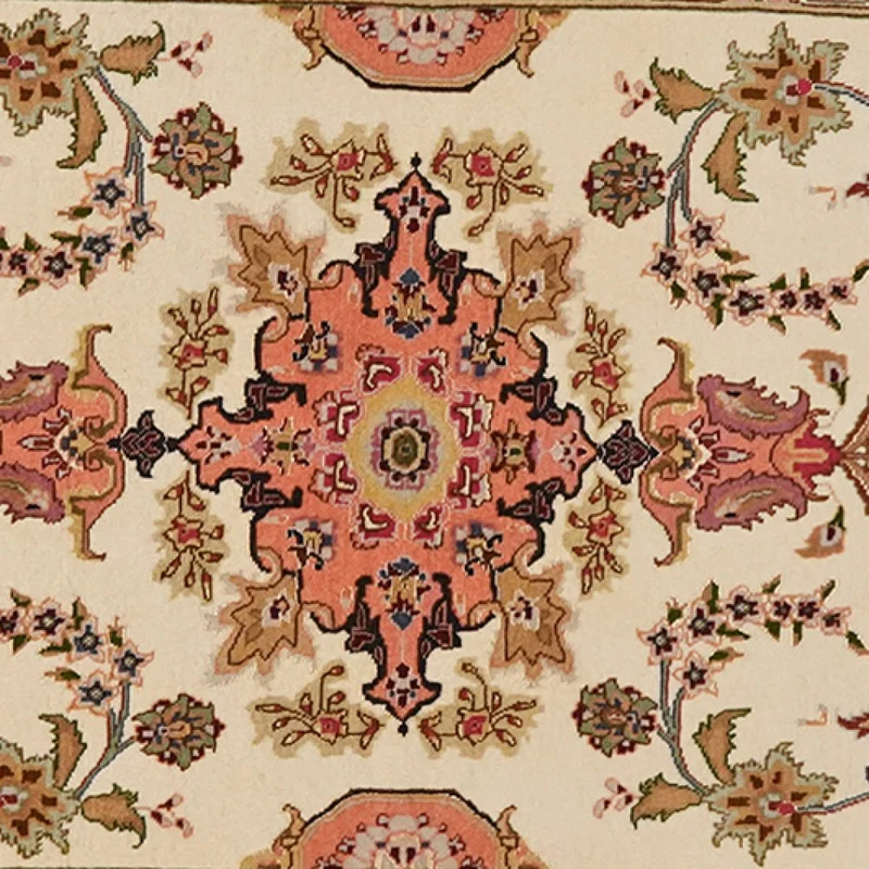 Tabriz 50 Raj · Handgeknüpft – Beige, 201x85 cm
