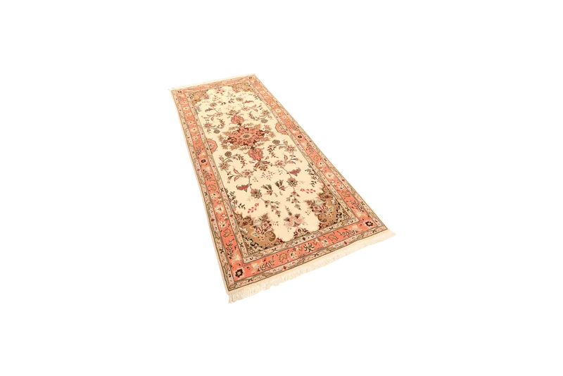 Tabriz 50 Raj · Handgeknüpft – Beige, 201x85 cm