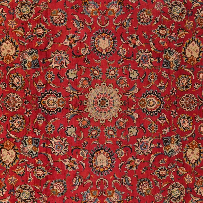 Kashan · Handgeknüpft – Rot, 390x275 cm