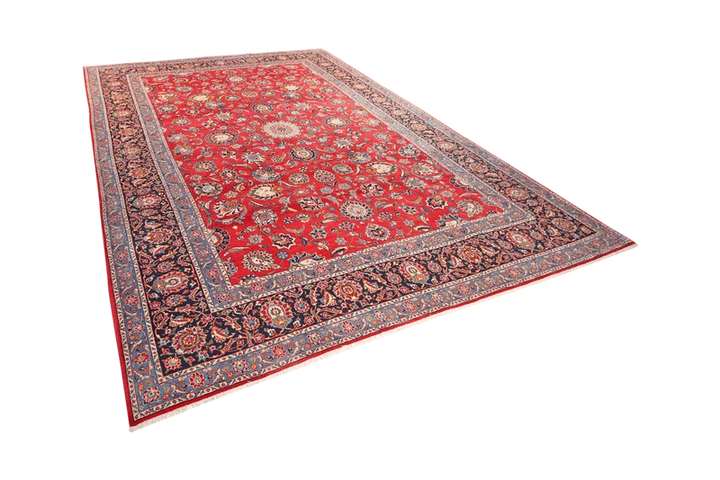 Kashan · Handgeknüpft – Rot, 390x275 cm