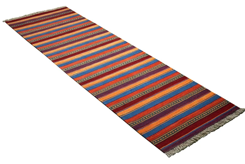 Kelim Gashgai · Handgewebt – Bunt, 201x62 cm