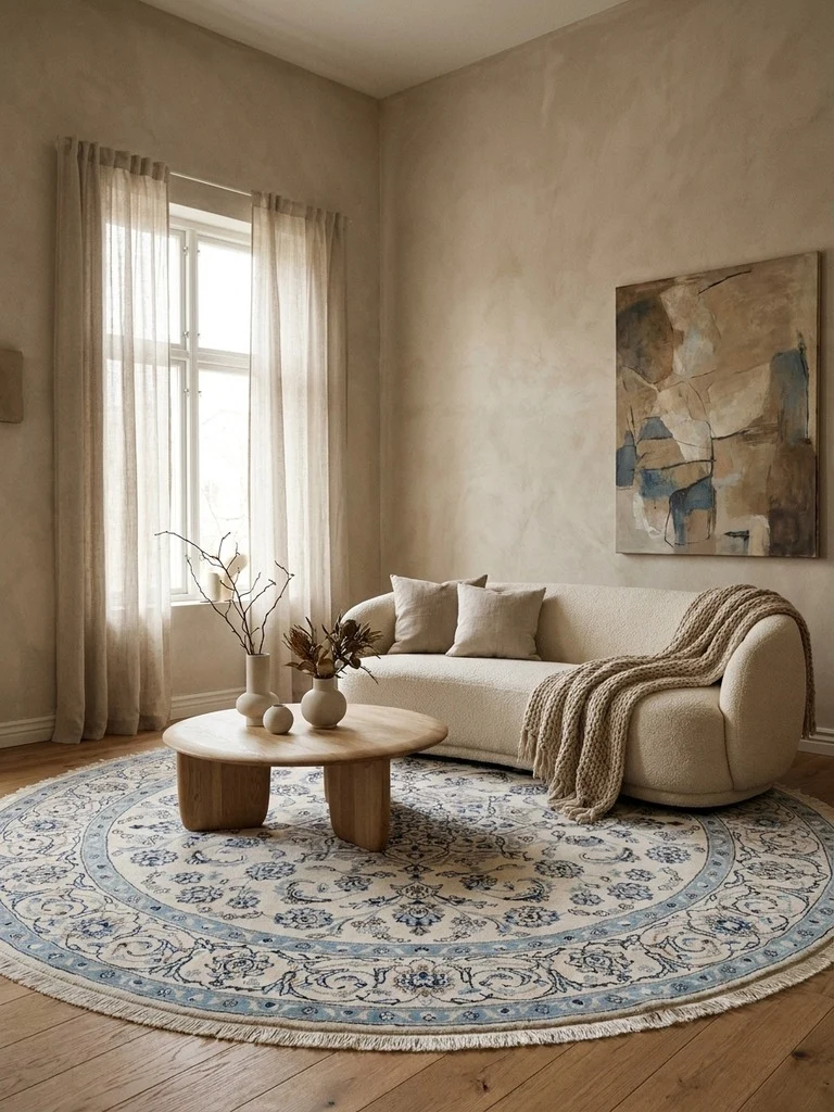 Nain · Handgeknüpft – Beige, 244x244 cm