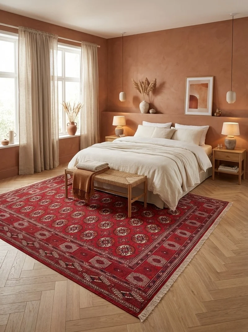 Turkman · Handgeknüpft – Rot, 333x234 cm