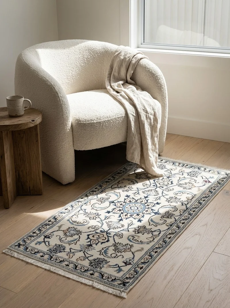 Nain 12La · Handgeknüpft – Beige, 136x69 cm