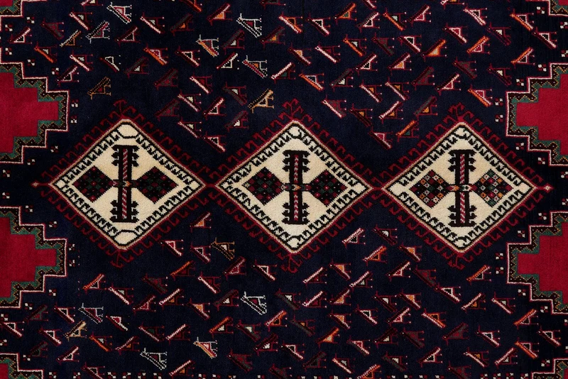 Afshar · Handgeknüpft – Blau, 219x168 cm