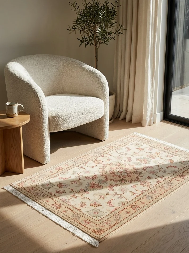 Tabriz 50 Raj · Handgeknüpft – Beige, 110x72 cm