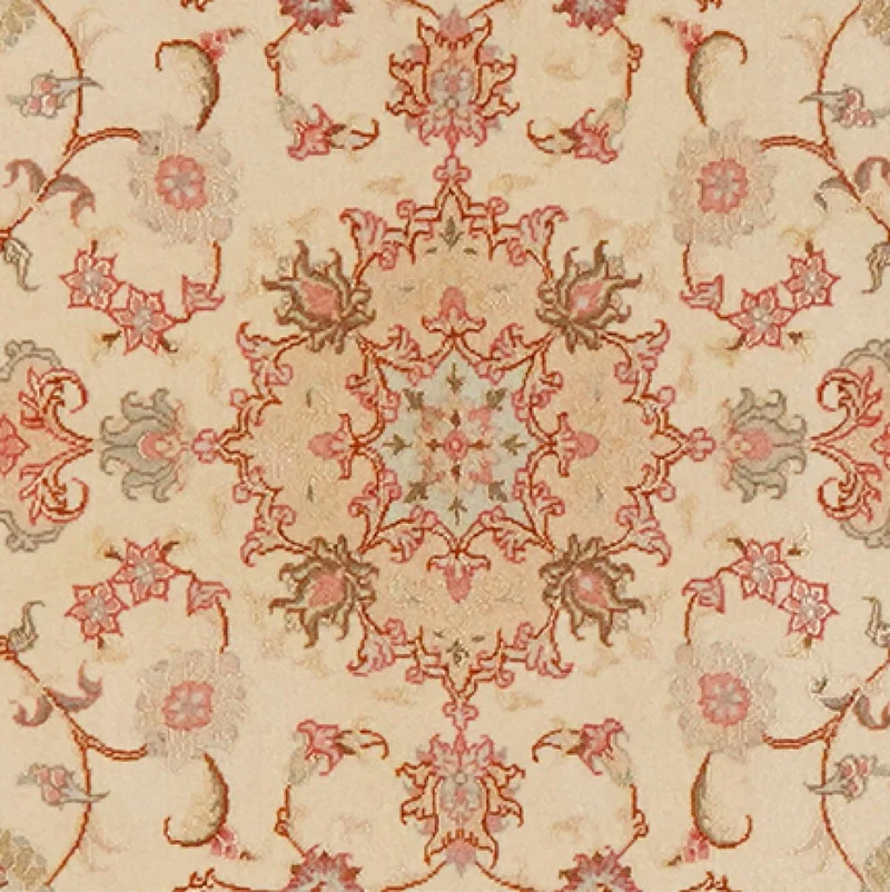 Tabriz 50 Raj · Handgeknüpft – Beige, 110x72 cm