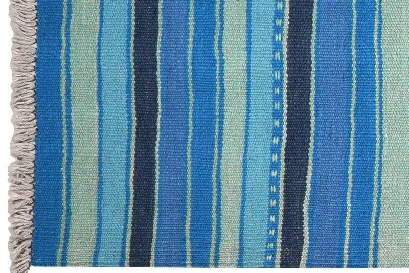Kelim Gashgai · Handgewebt – Blau, 196x65 cm