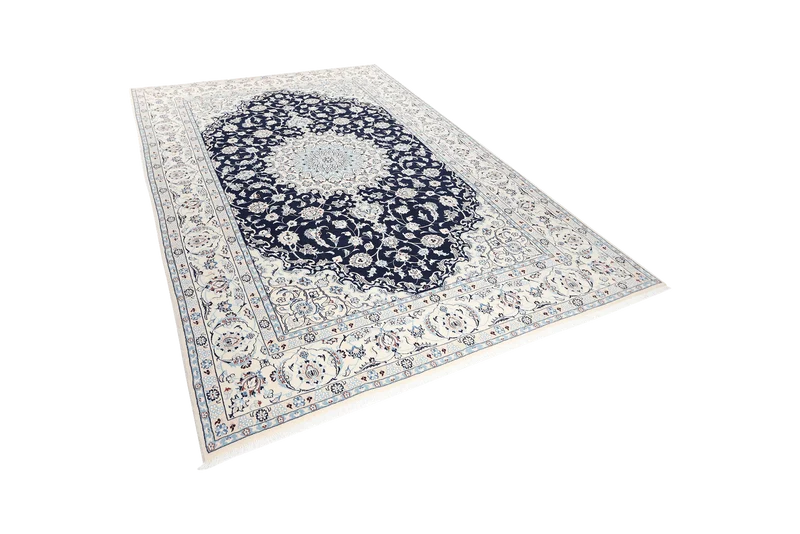 Nain 9La · Handgeknüpft – Blau, 305x200 cm