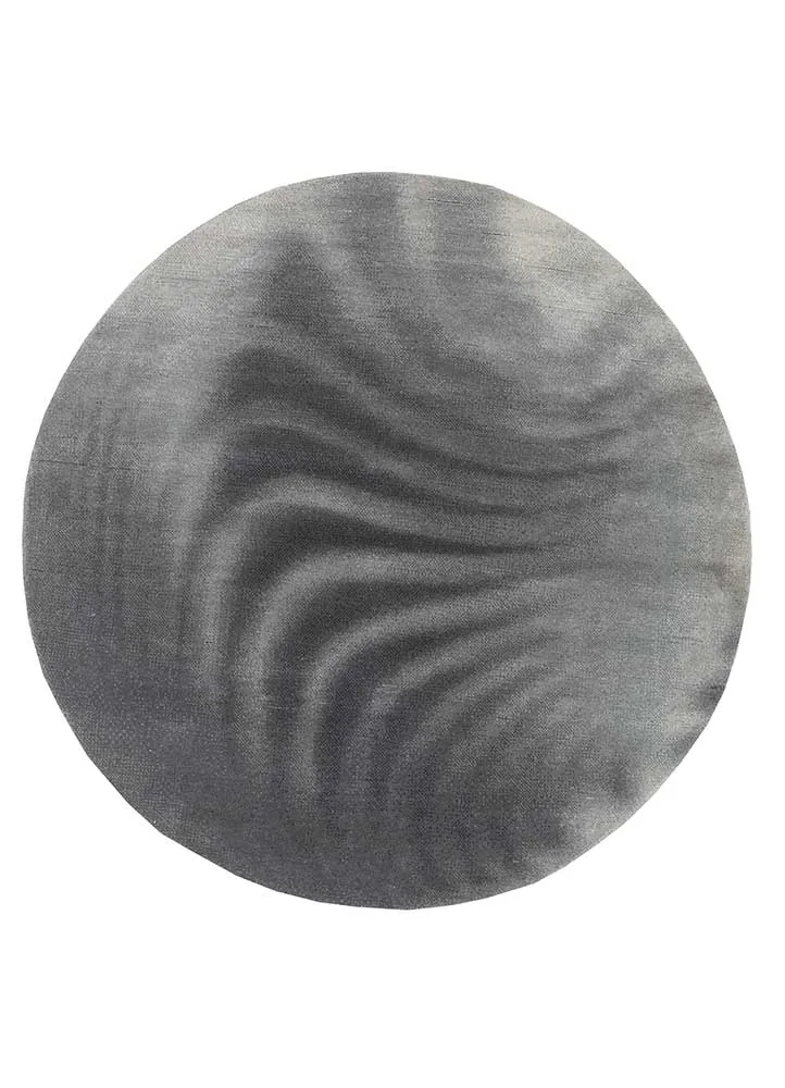 Wollteppich rund - 180 x 180 cm - grau