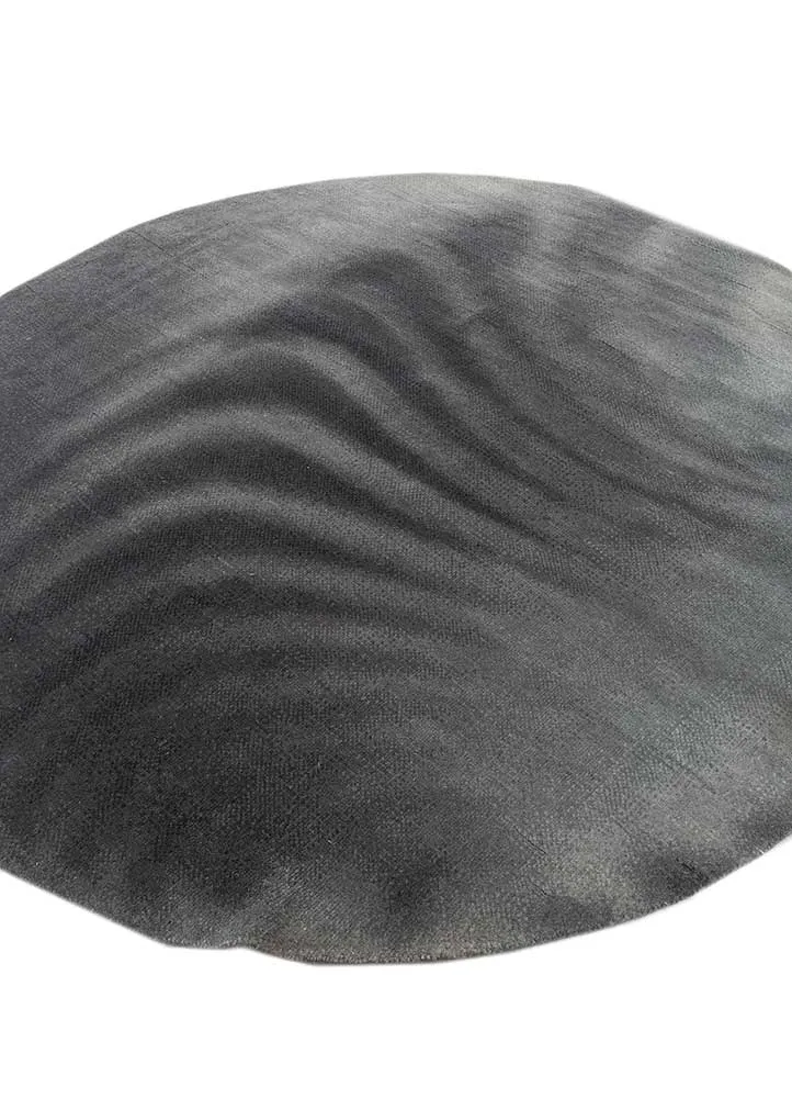 Wollteppich rund - 180 x 180 cm - grau