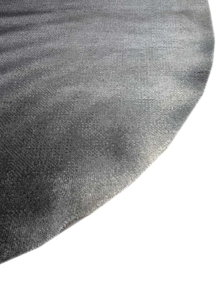 Wollteppich rund - 180 x 180 cm - grau
