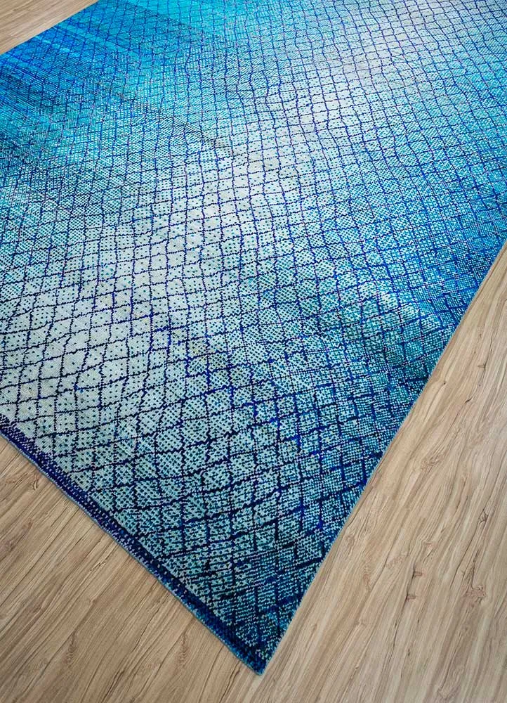 Wollteppich - 240 x 300 cm - hellblau