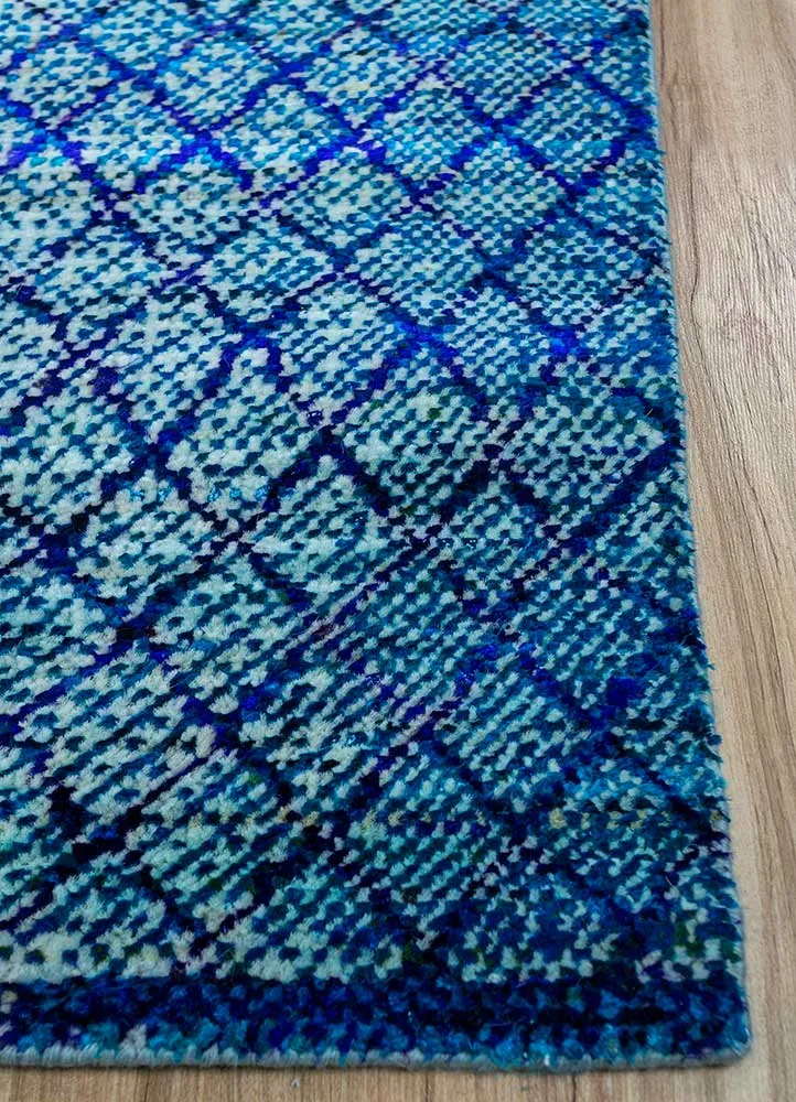 Wollteppich - 240 x 300 cm - hellblau